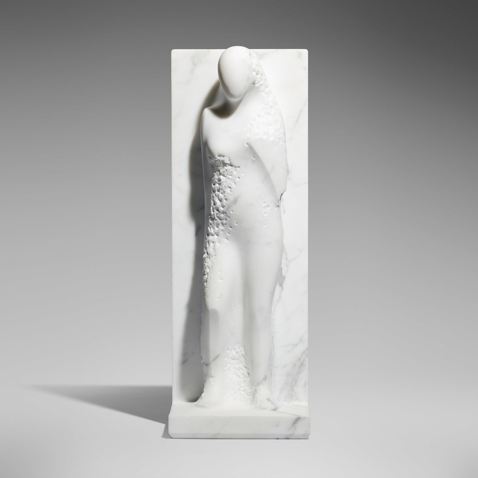Manuel Neri, Ostrakon Marble Maquette VIII: Manuel Neri Ostrakon Marble Maquette VIII 1999Carrara marble 23 h x 8.25 w x 8.25 d in (58 x 21 x 21 cm) Sold with two exhibition catalogs from Riva Yares Gallery and a copy of Manuel Neri: