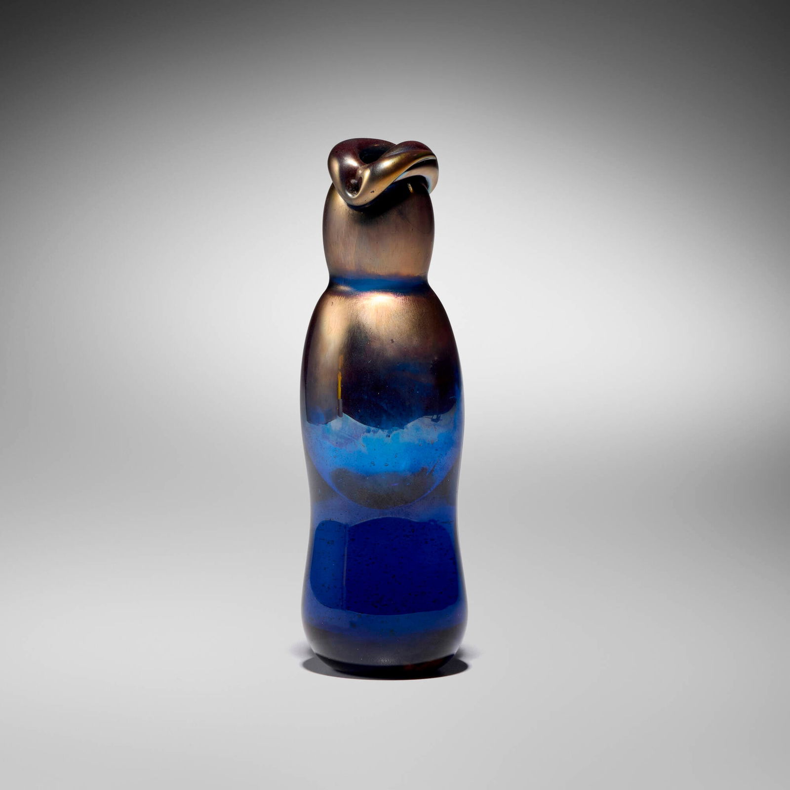 Dale Chihuly, Bud vase: Dale Chihuly Bud vase 1970hand-blown glass with gold luster 5 h x 1.625 dia in (13 x 4 cm) Etched signature and date to edge of base 'Chihuly Chihuly 70'. Provenance: T