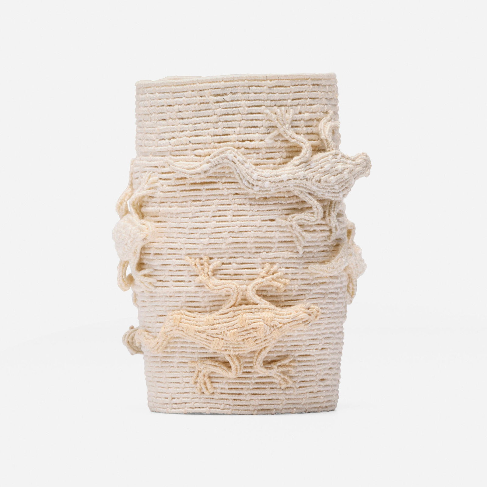 Carol Eckert, Summer Lizards: Carol Eckert Summer Lizards 1989cotton, wire 4.5 h x 3.5 dia in (11 x 9 cm) Stitched signature to underside 'CE'. Provenance: Barbara Okun Gallery, St. Louis, MO | Acqu