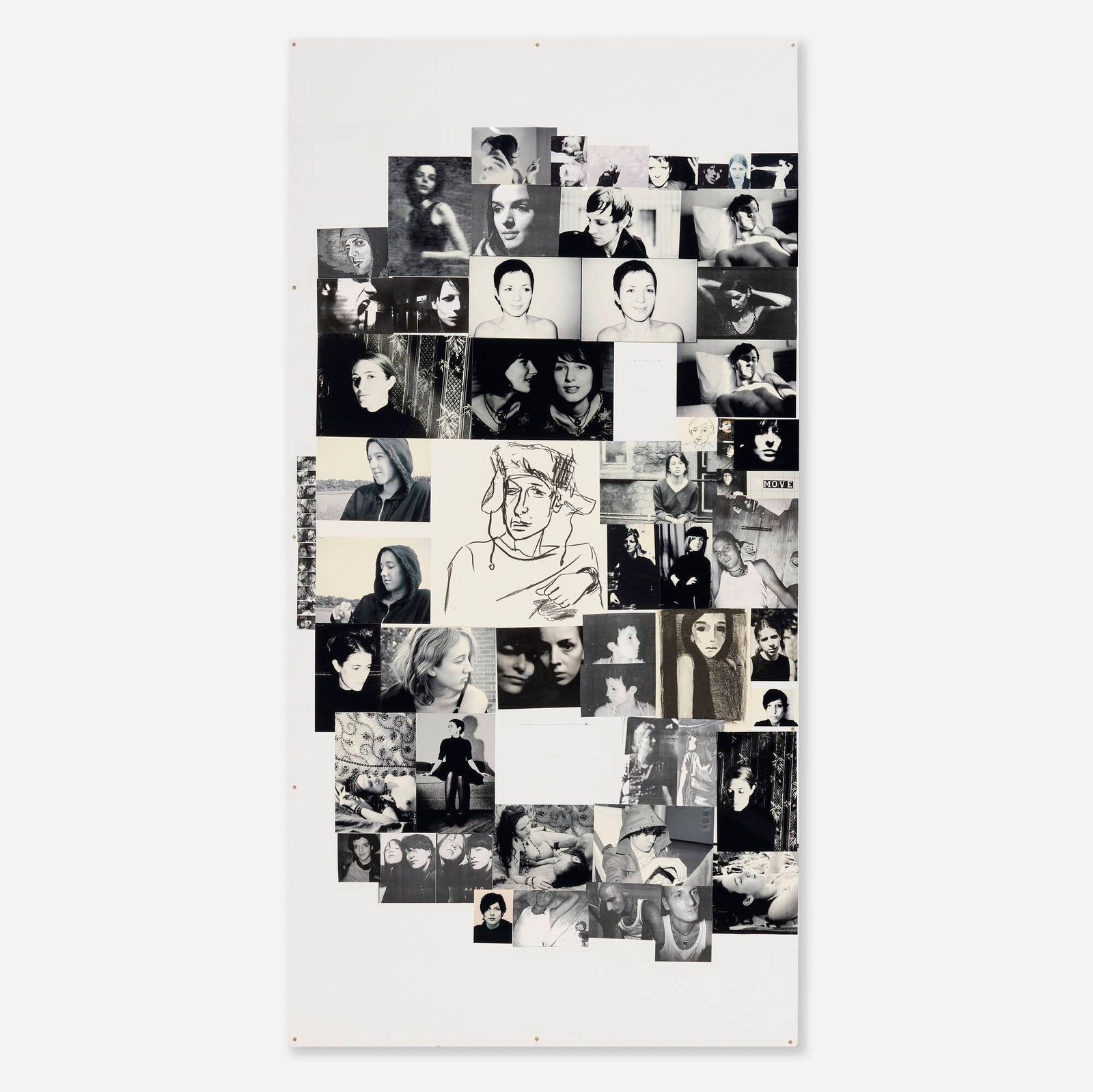 Stephanie Dost, Untitled: Stephanie Dost Untitled photographic collage and charcoal on painted MDF 97.25 h x 49.25 w in (247 x 125 cm) This work will ship from Los Angeles, California.