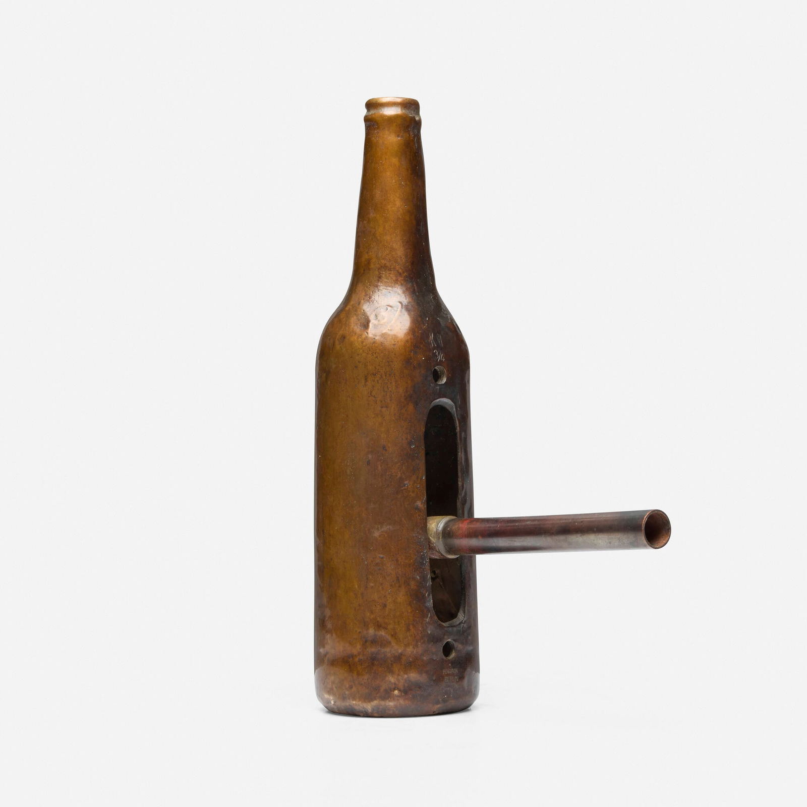 Klaus Weber, Flask of Plenty (Free Bud): Klaus Weber Flask of Plenty (Free Bud) 2006patinated bronze and copper 9.75 h x 6.75 w x 2.5 d in (25 x 17 x 6 cm) Impressed signature and number to side 'KW 3/4'. This work is number 3 from t