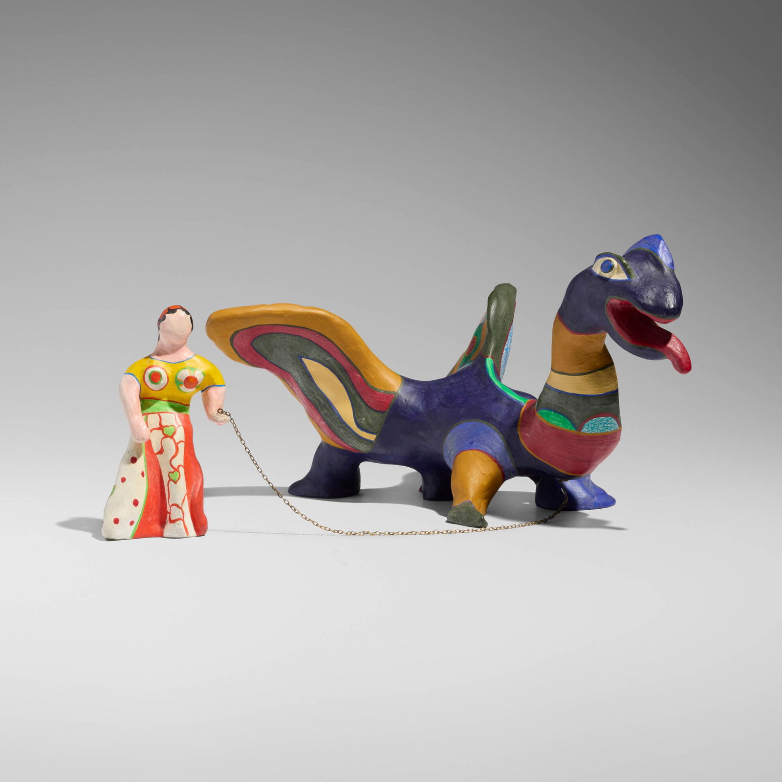 Niki de Saint Phalle, La Force: Niki de Saint Phalle La Force 1973painted polyester resin, metal 5.5 h x 14.5 w x 7 d in (14 x 37 x 18 cm) Impressed number to underside '1/7'. This work is number 1 from the edition of 7.