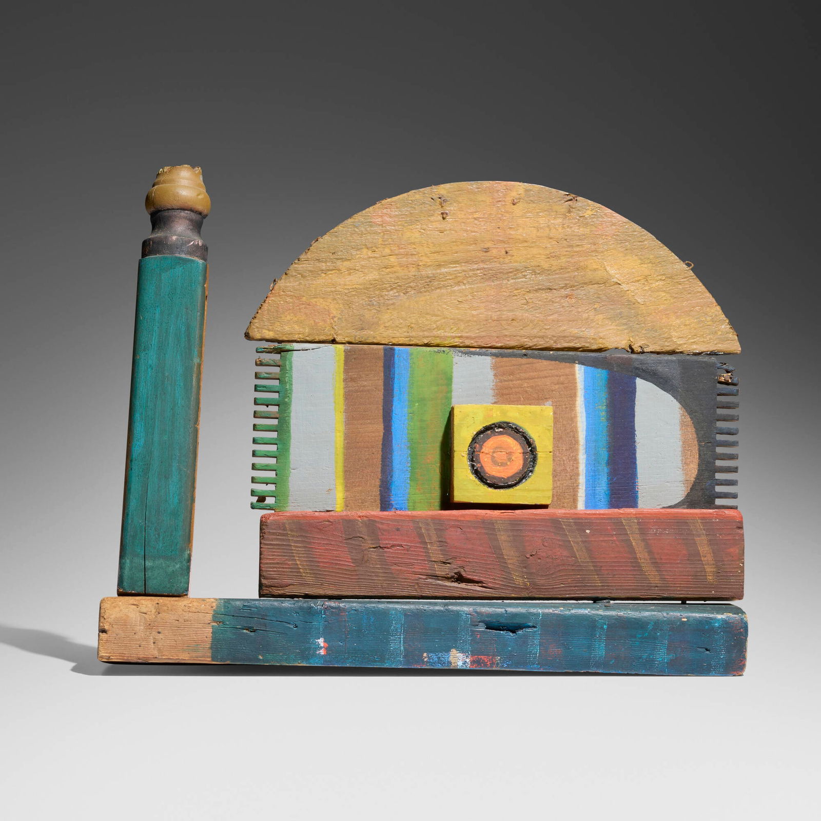 Betty Parsons, Tug Boat Light House: Betty Parsons Tug Boat Light House 1970painted wood construction 12.25 h x 15.75 w x 5.25 d in (31 x 40 x 13 cm) Signed, titled and dated to verso 'Tug Boat Light House 1970 Betty B. Parsons'.