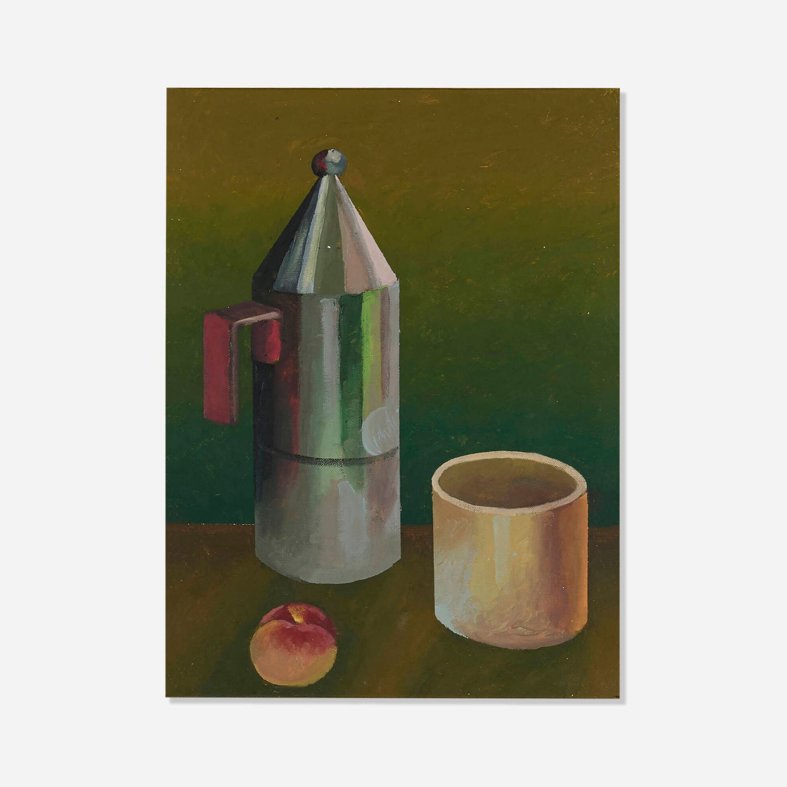 Salvo, La caffettiera: Salvo La caffettiera 2001oil on Masonite 15.5 h x 11.75 w in (39 x 30 cm) Signed and titled to verso 'La caffettiera Salvo'. Sold with a certificate of authenticity from the Archivio Salvo.