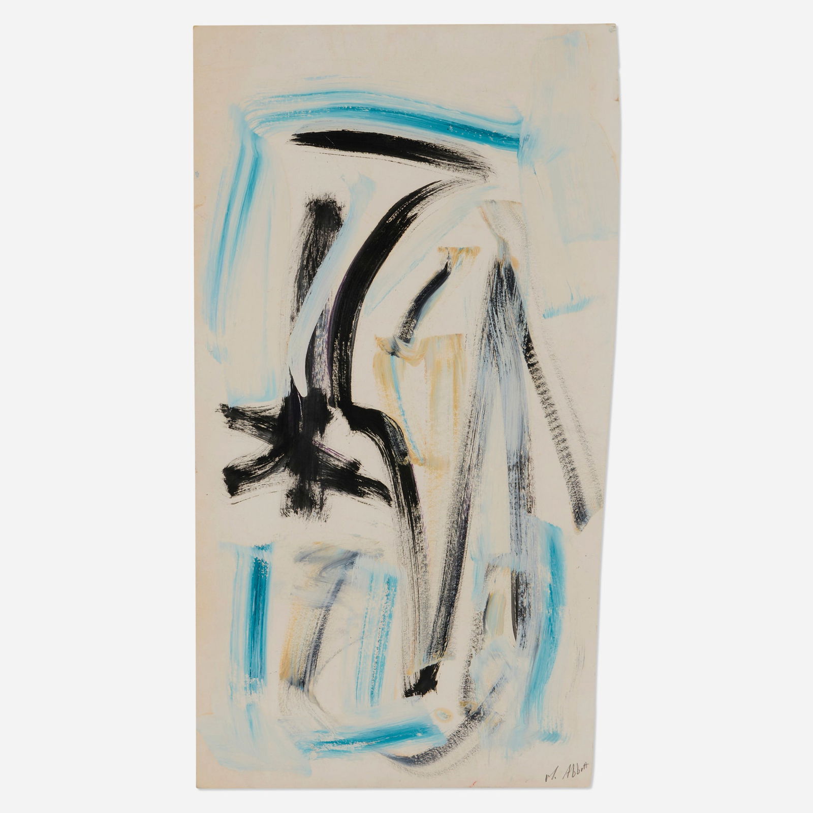 Mary Lee Abbott, Untitled: Mary Lee Abbott Untitled oil on illustration board 32.25 h x 17.5 w in (82 x 44 cm) Signed to lower right 'M. Abbott'. Provenance: Estate of the artist | Private Collection This work will ship