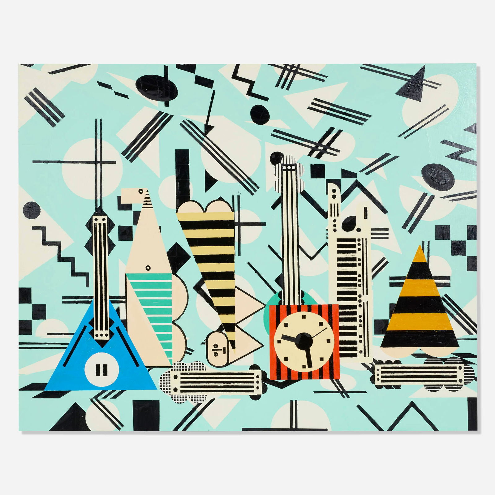 Farah Atassi, The Party: Farah Atassi The Party 2017 acrylic on canvas 62.75 h x 78.75 w in (159 x 200 cm) Signed twice, titled and dated to verso 'The Party Farah Atassi 2017'. Provenance: Francois Ghebaly, Los Angeles