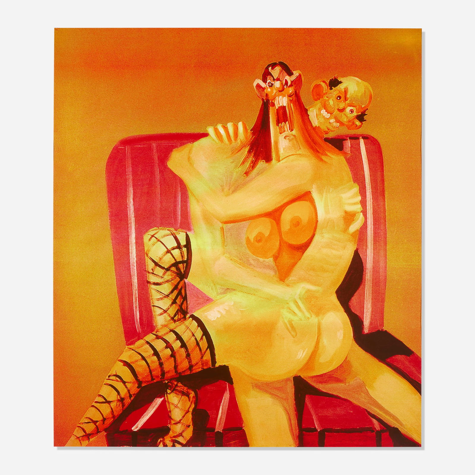 George Condo, Orange Couple: George Condo Orange Couple 2006 silkscreen ink on paper 50 h x 44 w in (127 x 112 cm) Signed and dated to lower right 'Condo 06'. This work is unique. Provenance: Luhring Augustine, New York |