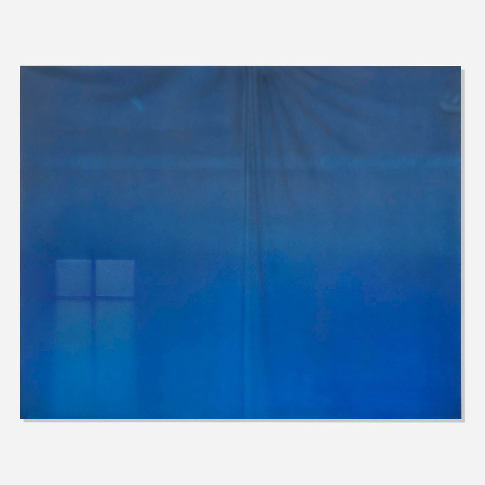 Sayre Gomez, Untitled Painting in Dark Blue Over Cerulean: Sayre Gomez Untitled Painting in Dark Blue Over Cerulean 2014acrylic on canvas laid to panel 96 h x 120 w in (244 x 305 cm) Signed and dated to verso 'Sayre Gomez 2014'. Provena