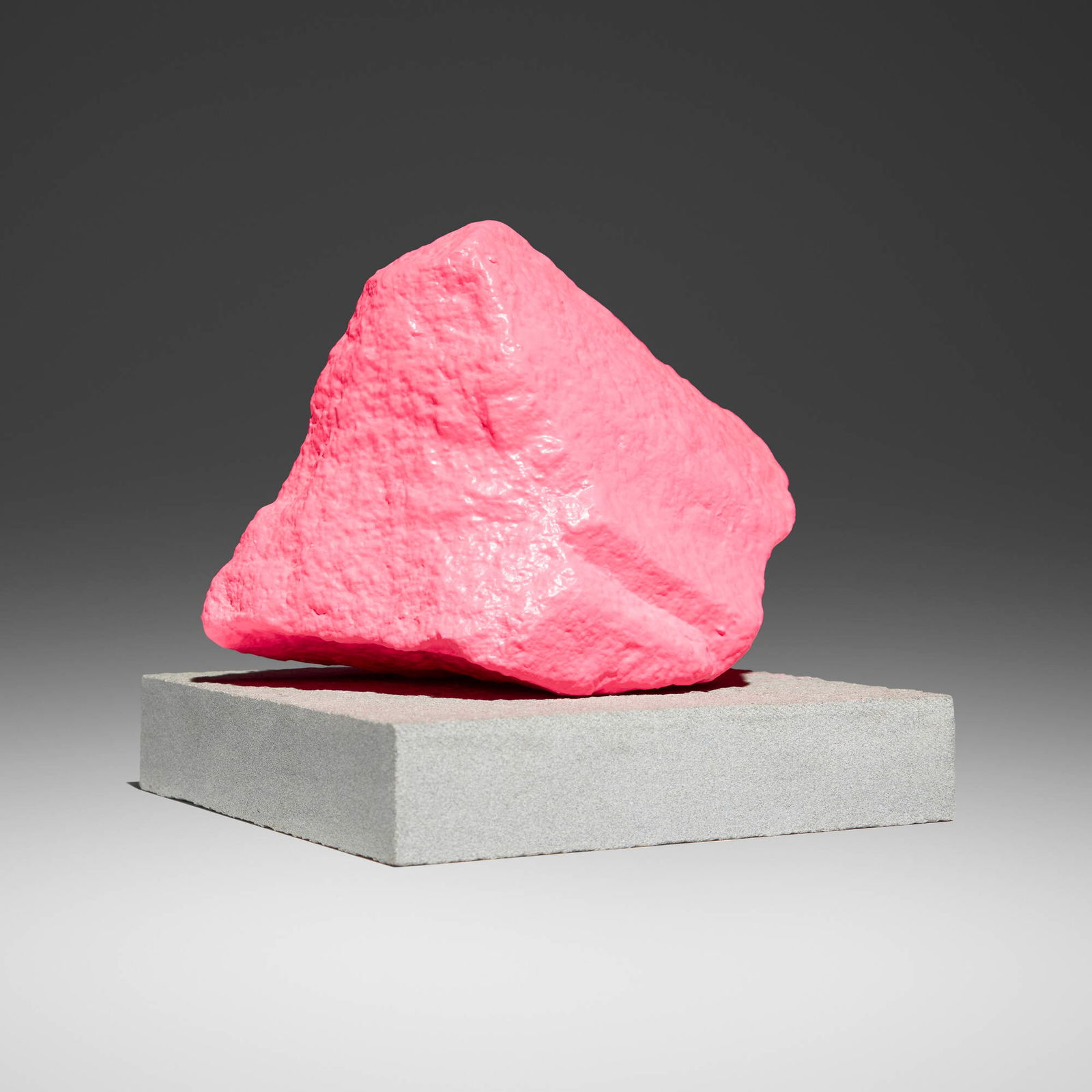 Ugo Rondinone, Small Pink Mountain: Ugo Rondinone Small Pink Mountain 2016 painted stone, concrete 4.75 h x 6 w x 3 d in (12 x 15 x 8 cm) Signed, titled and dated to underside 'Small Pink Mountain U.R. 2016'. Provenance: Acquired