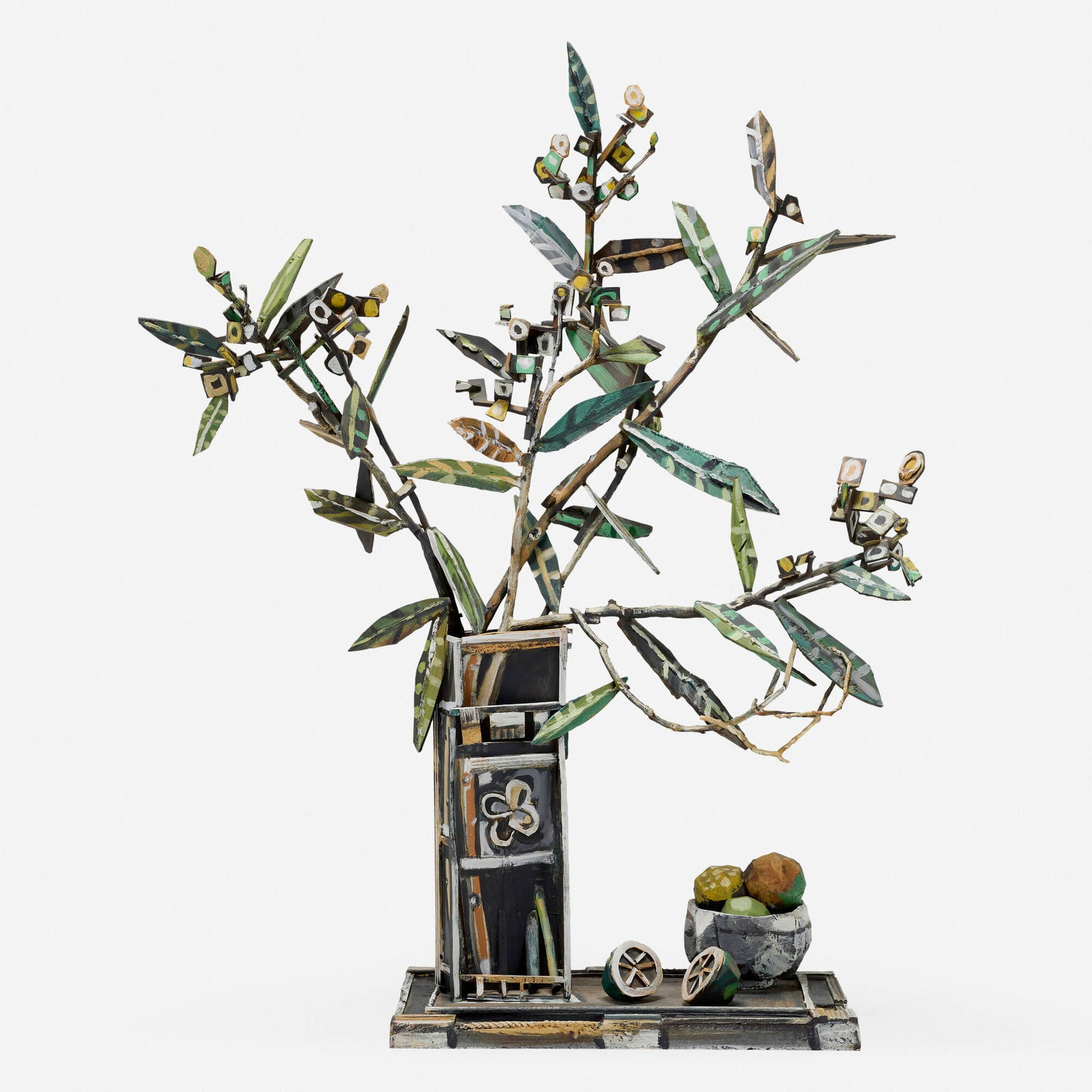 David Bates, Oleander II: David Bates Oleander II 1995 painted bronze 52.5 h x 41.5 w x 18 d in (133 x 105 x 46 cm) Signed to lower edge 'Bates'. Provenance: Charles Cowan Gallery, New York | Private Collection 