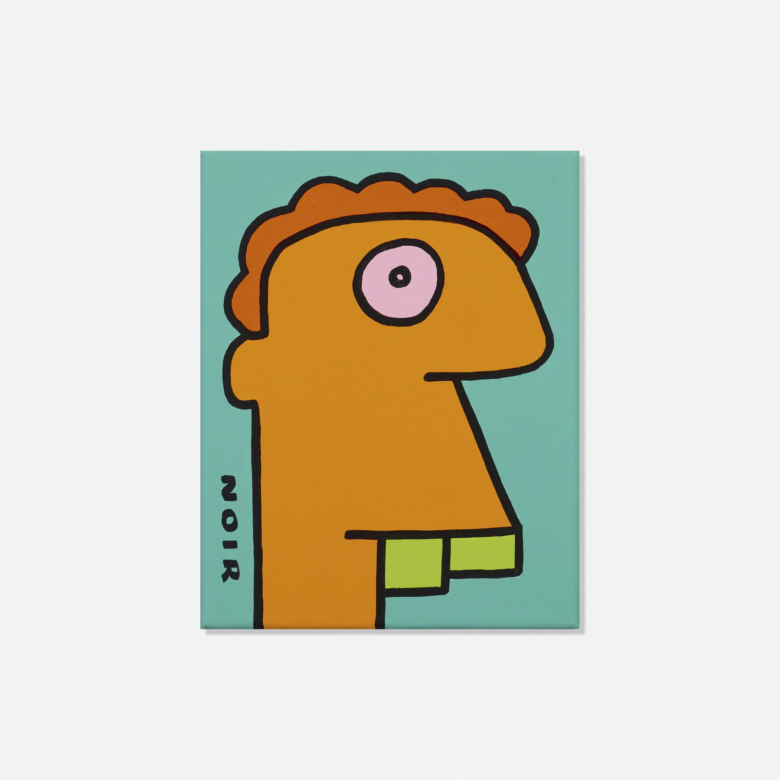 Thierry Noir, Right now, I don't have time to look behind the scenes: Thierry Noir Right now, I don't have time to look behind the scenes 2019 acrylic on canvas 12 h x 9.5 w x 1 d in (30 x 24 x 3 cm) Signed to lower left 'Noir'. Signed, titled and dated to verso