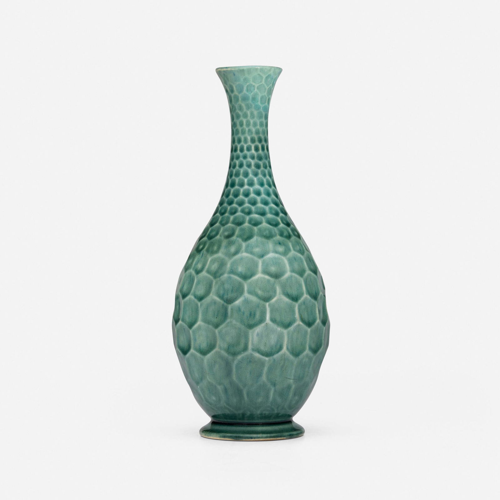 Chelsea Keramic Art Works, Rare "hammered" metal-form vase (1 of 4)