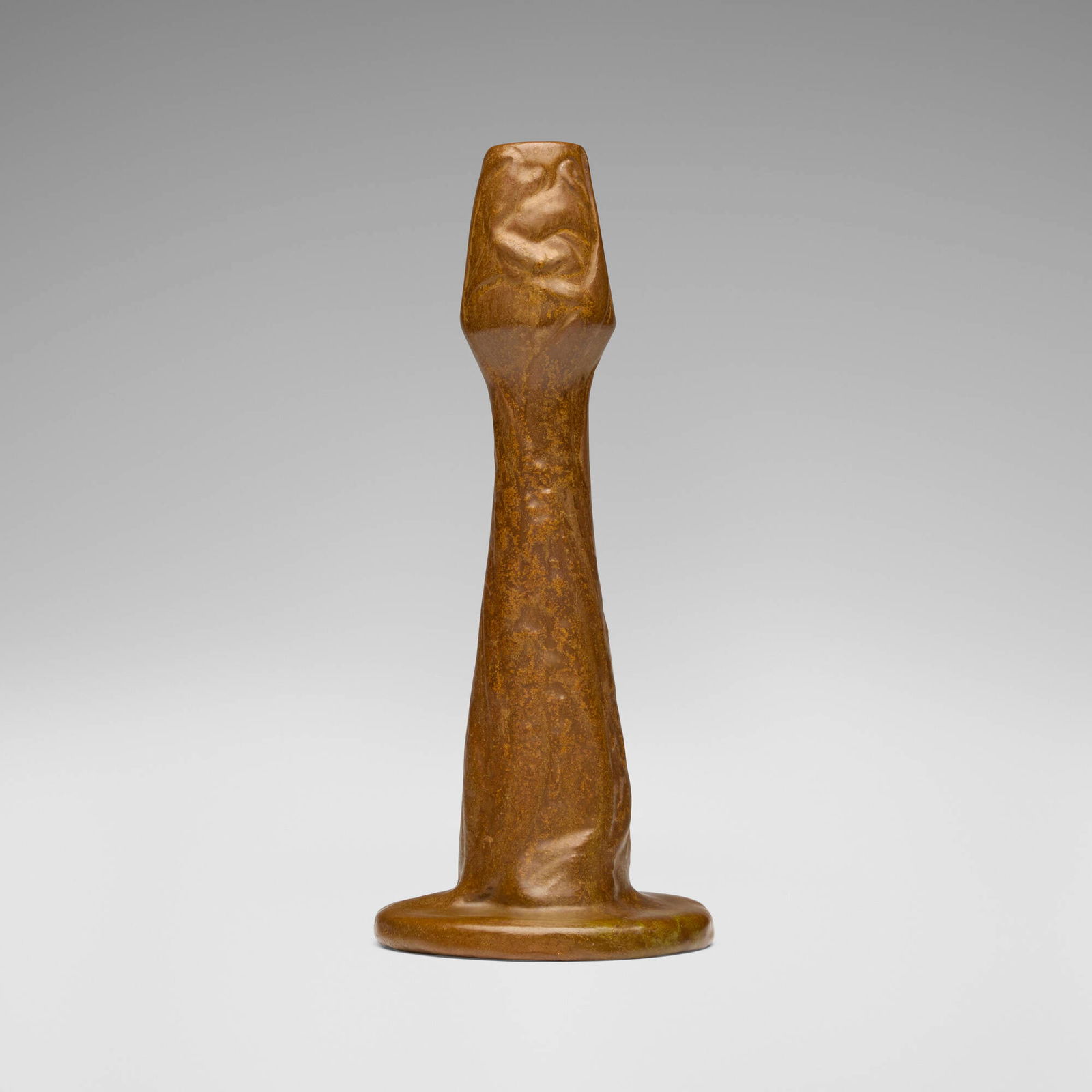 Van Briggle Pottery, Vase with leaves: Van Briggle Pottery Vase with leaves USA, 1905 glazed earthenware 9.75 h x 4.25 dia in (25 x 11 cm) Incised manufacturer's mark and number to underside 'Van Briggle VX 100'. Provenance: