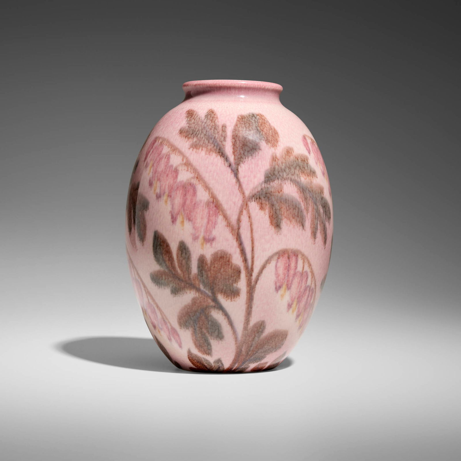 Margaret Helen McDonald for Rookwood Pottery, Decorated Porcelain vase with bleeding hearts: Margaret Helen McDonald for Rookwood Pottery Decorated Porcelain vase with bleeding hearts USA, 1936glazed porcelain 9.375 h x 6.5 dia in (24 x 17 cm) Impressed manufacturer's mark, date and n