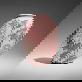 Margaret Helen McDonald for Rookwood Pottery, Decorated Porcelain vase with bleeding hearts: Margaret Helen McDonald for Rookwood Pottery Decorated Porcelain vase with bleeding hearts USA, 1936glazed porcelain 9.375 h x 6.5 dia in (24 x 17 cm) Impressed manufacturer's mark, date and n