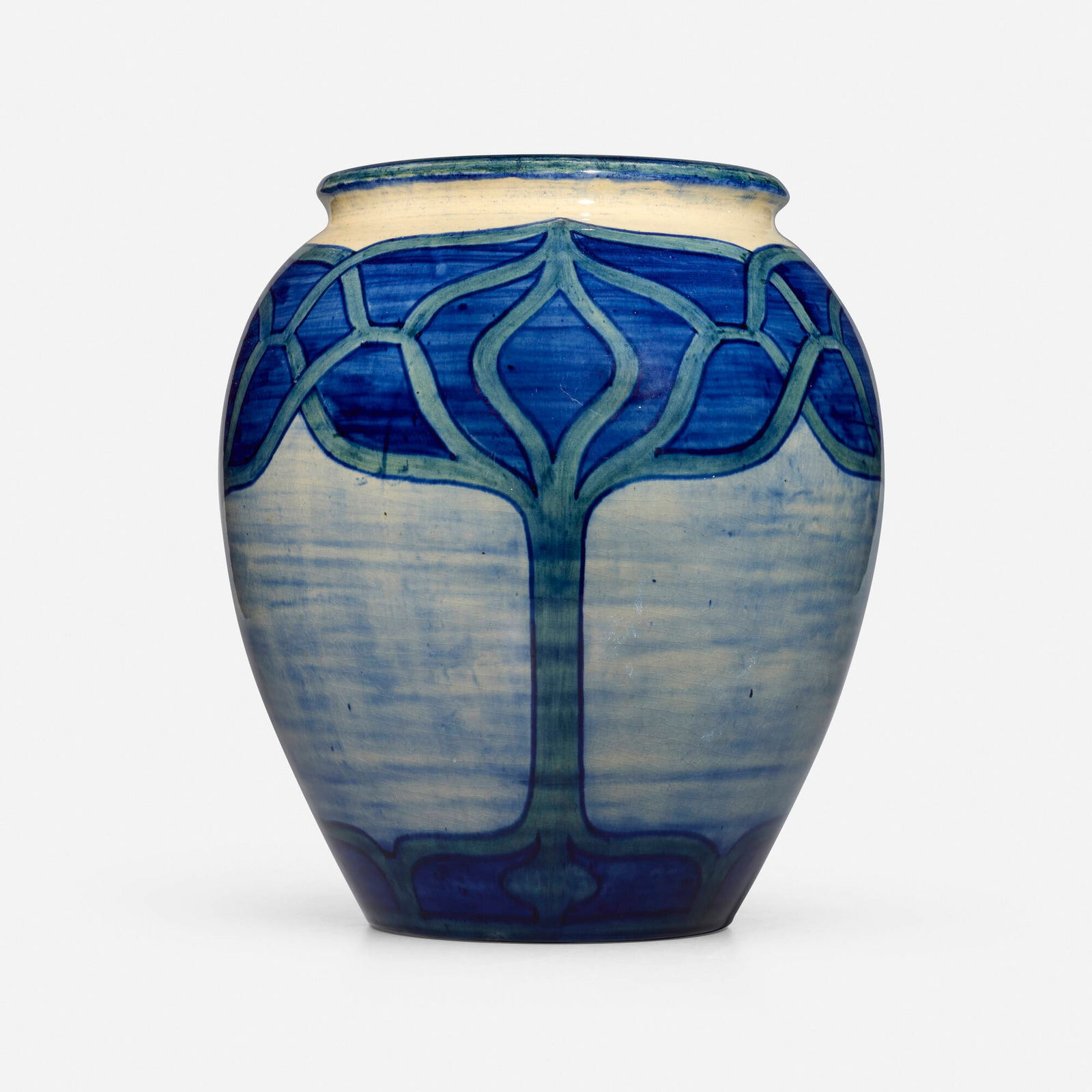 Olive Webster Dodd for Newcomb College Pottery, Early and Large vase with stylized cross-section of (1 of 5)