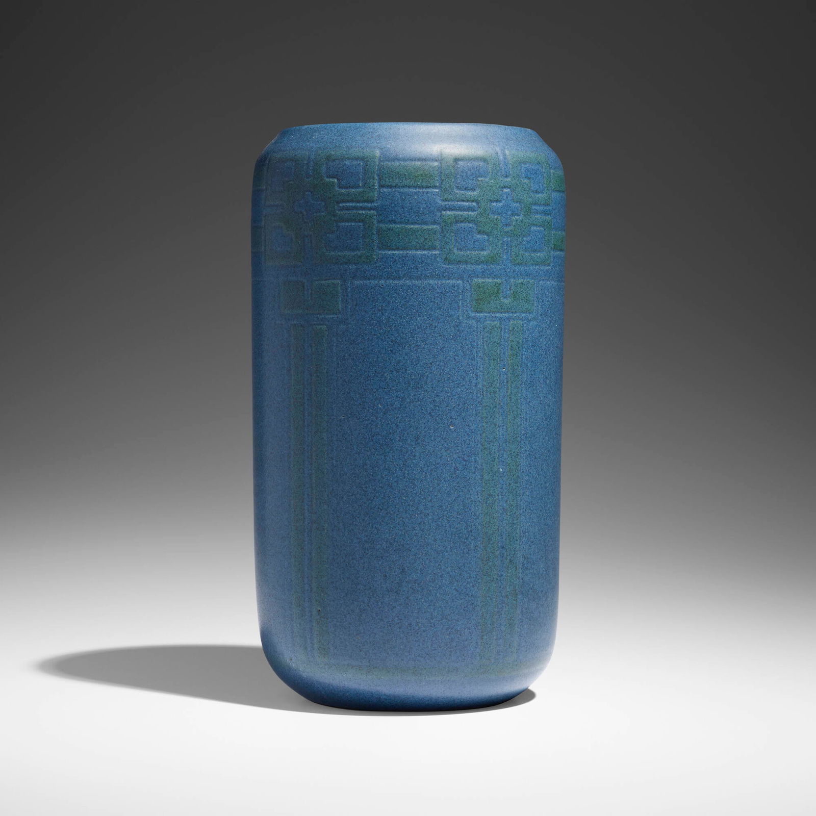 Maude Milner and Sarah Tutt for Marblehead Pottery, Vase with conventionalized trees: Maude Milner and Sarah Tutt for Marblehead Pottery Vase with conventionalized trees USA, 1908-20glazed and incised earthenware 10 h x 5.25 dia in (25 x 13 cm) Impressed manufacturer's mark to