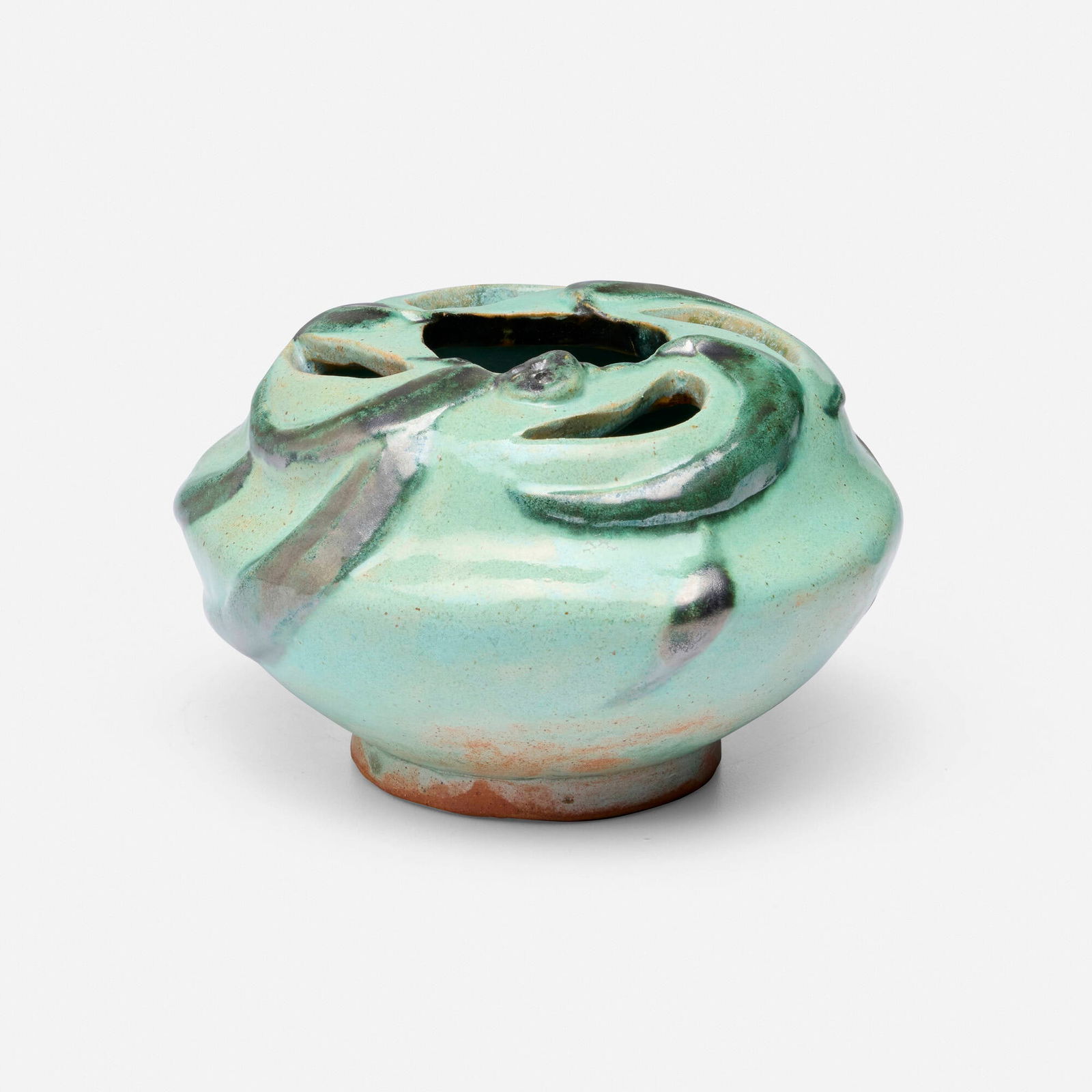 Byrdcliffe, Reticulated vase with eucalyptus (1 of 4)