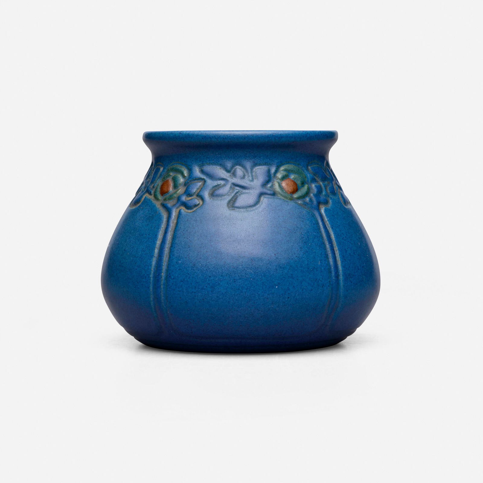 Marblehead Pottery, Vase with stylized fruiting trees (1 of 4)