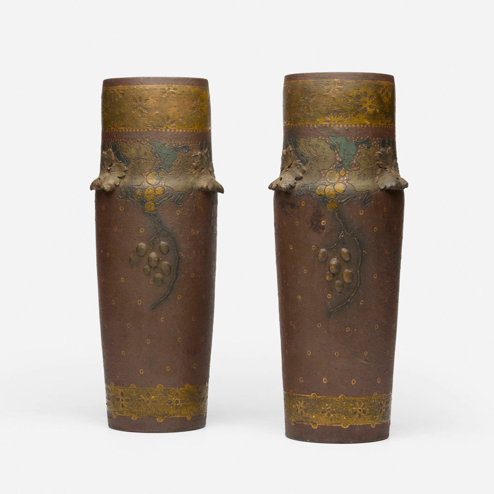 Ernest Chaplet for Haviland & Co., Vases with grapevines, pair (1 of 5)