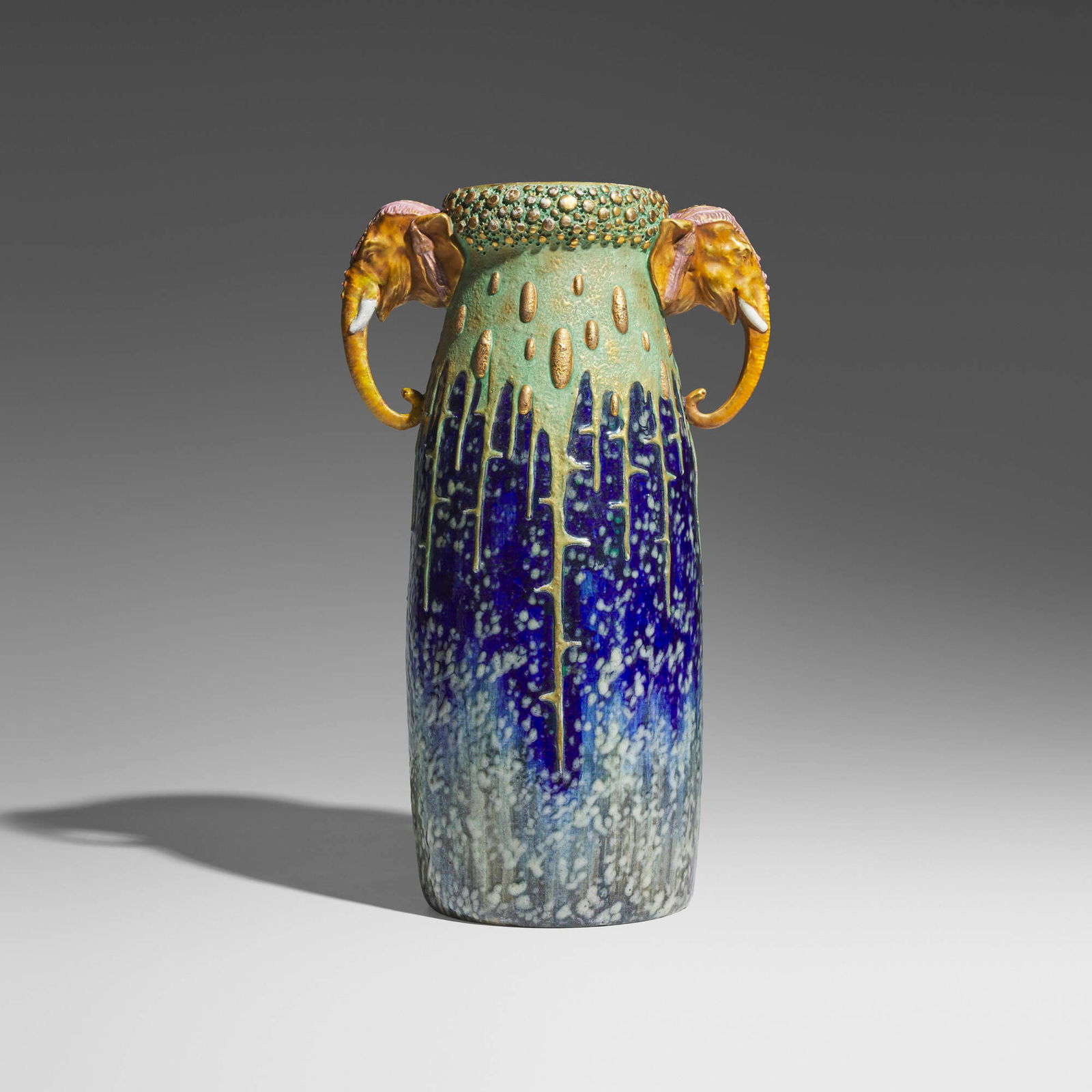 Riessner, Stellmacher & Kessel, Tall Amphora vase with elephant heads (1 of 7)