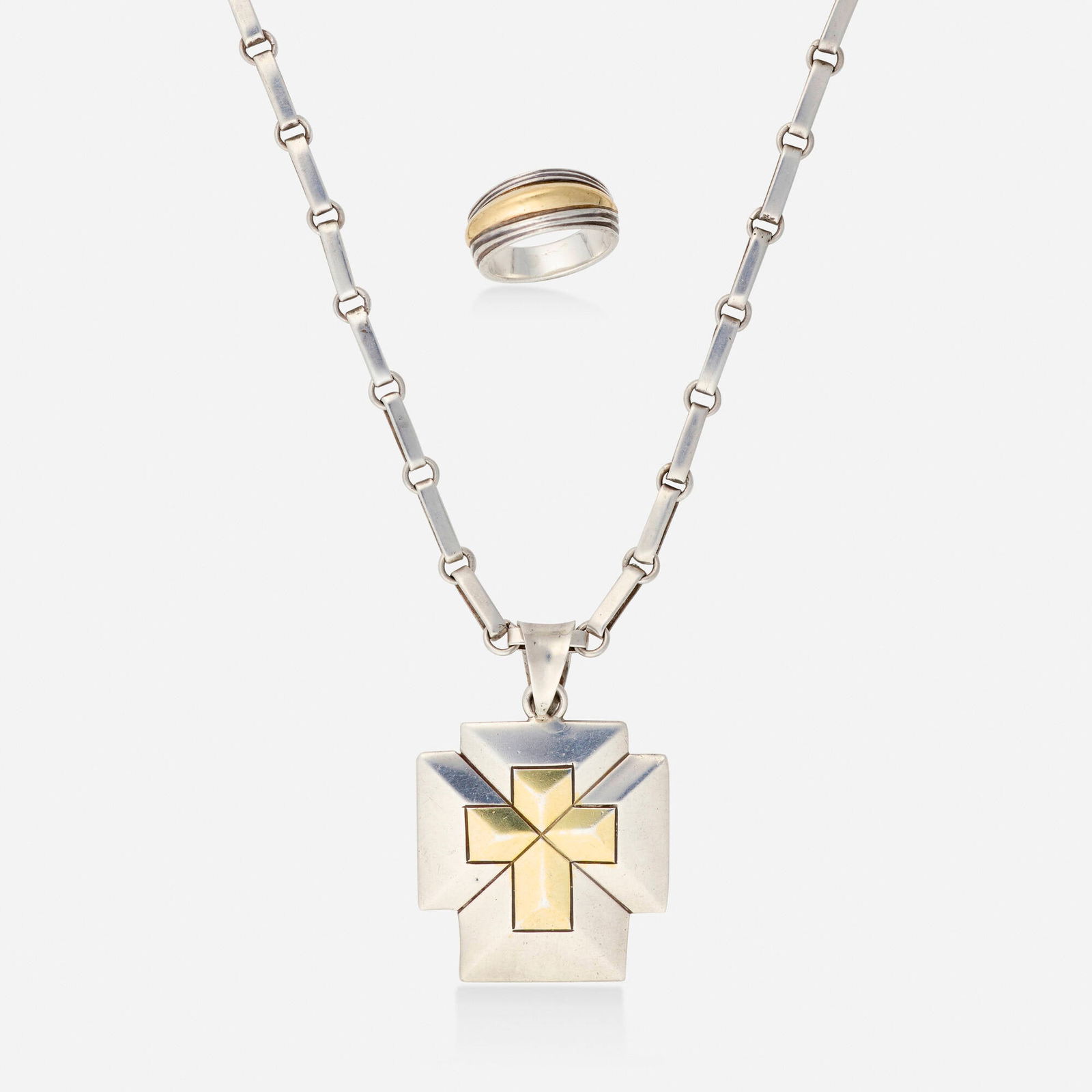 William Spratling, Silver necklace and ring (1 of 4)