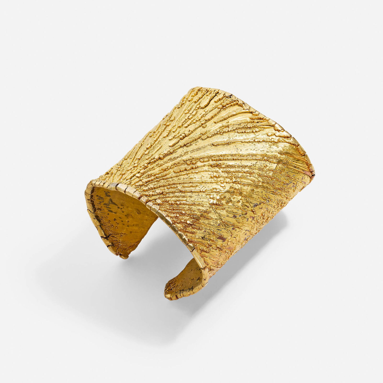 June Schwarcz, Gold-electroplated copper cuff bracelet (1 of 3)