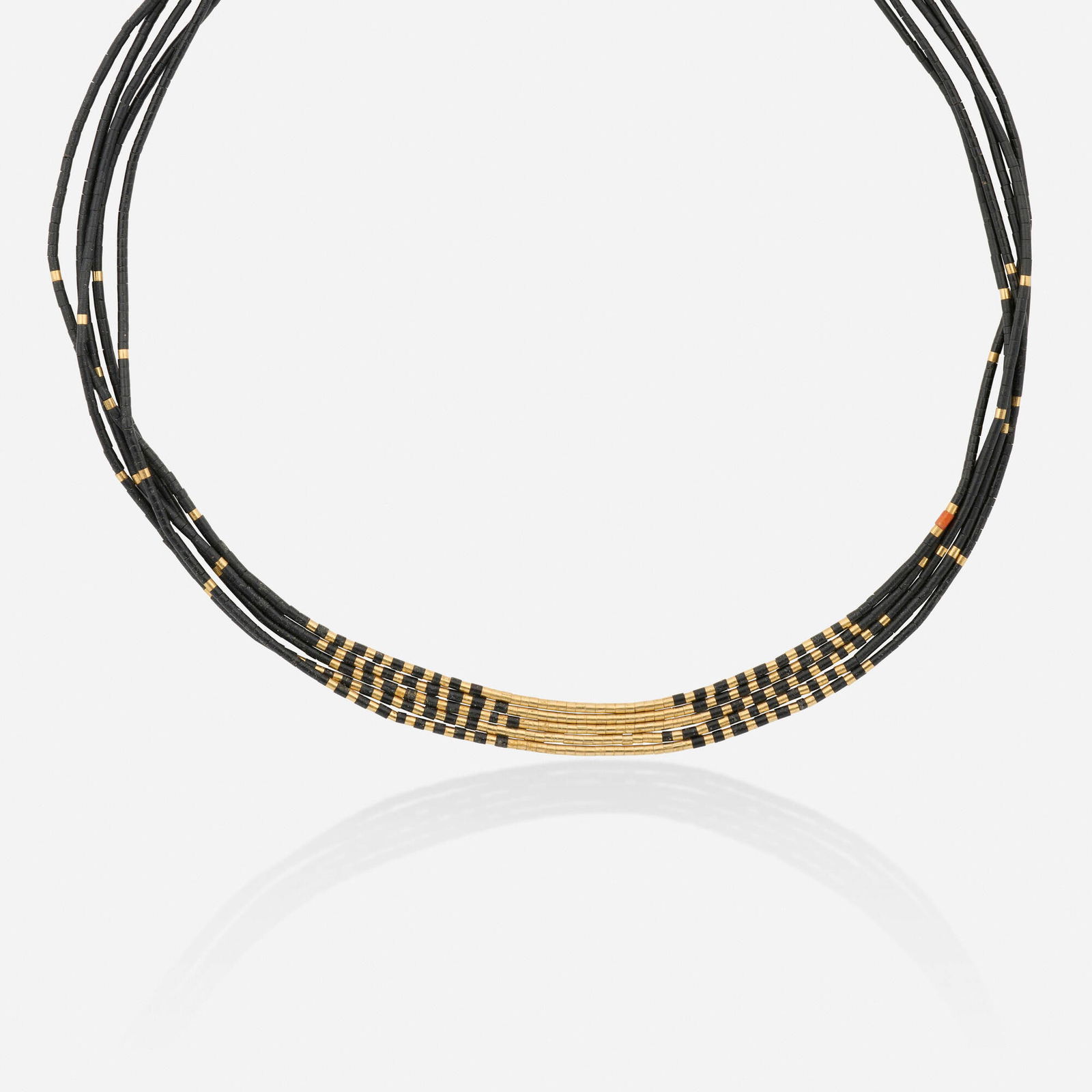 Ray and Mary Rosetta, Jet, coral, and gold necklace (1 of 3)