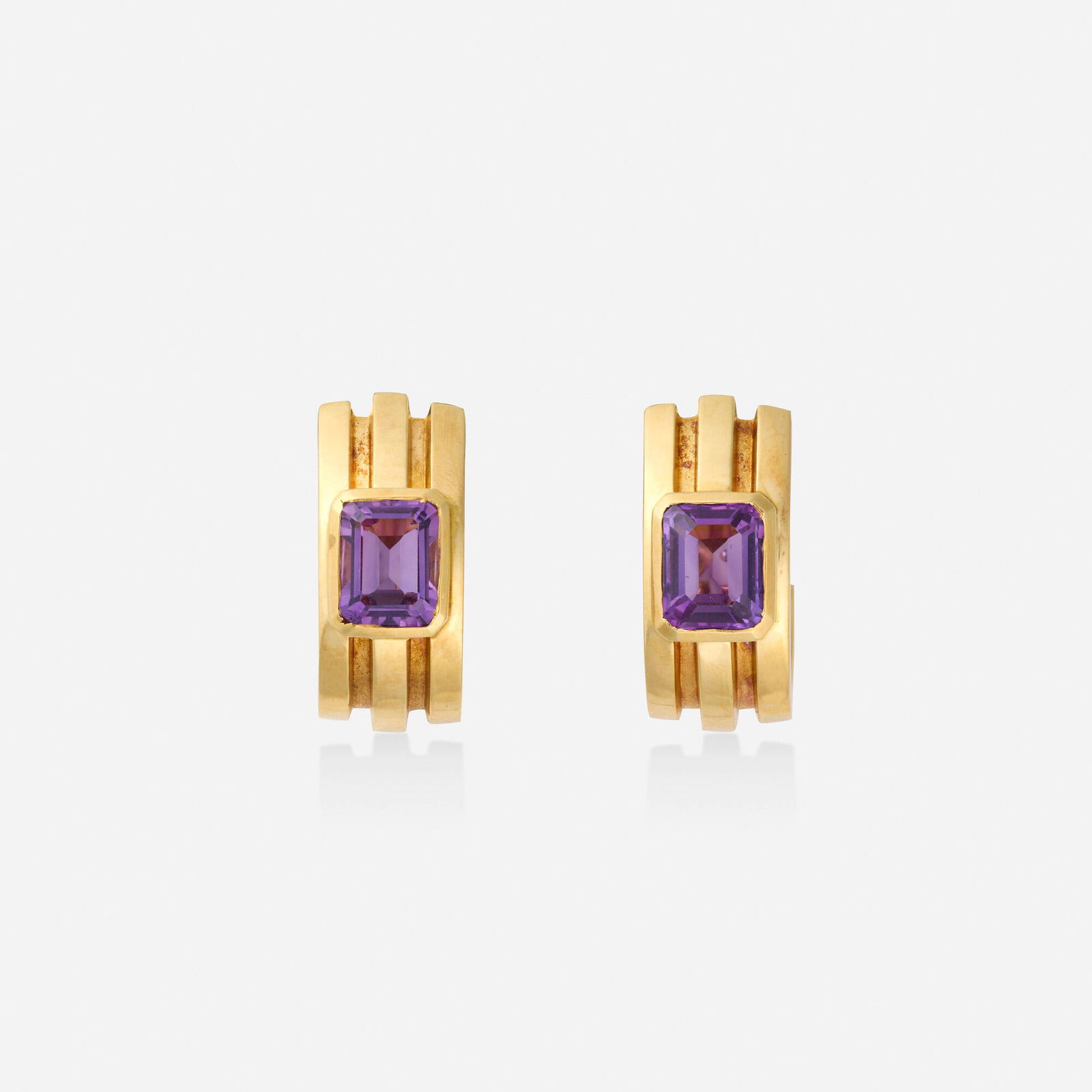Tiffany & Co., 'Atlas' amethyst and gold earrings (1 of 3)