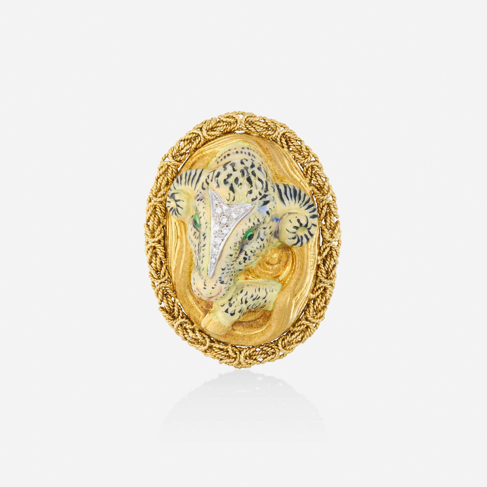 Enamel, diamond, and gold Zodiac brooch (1 of 2)