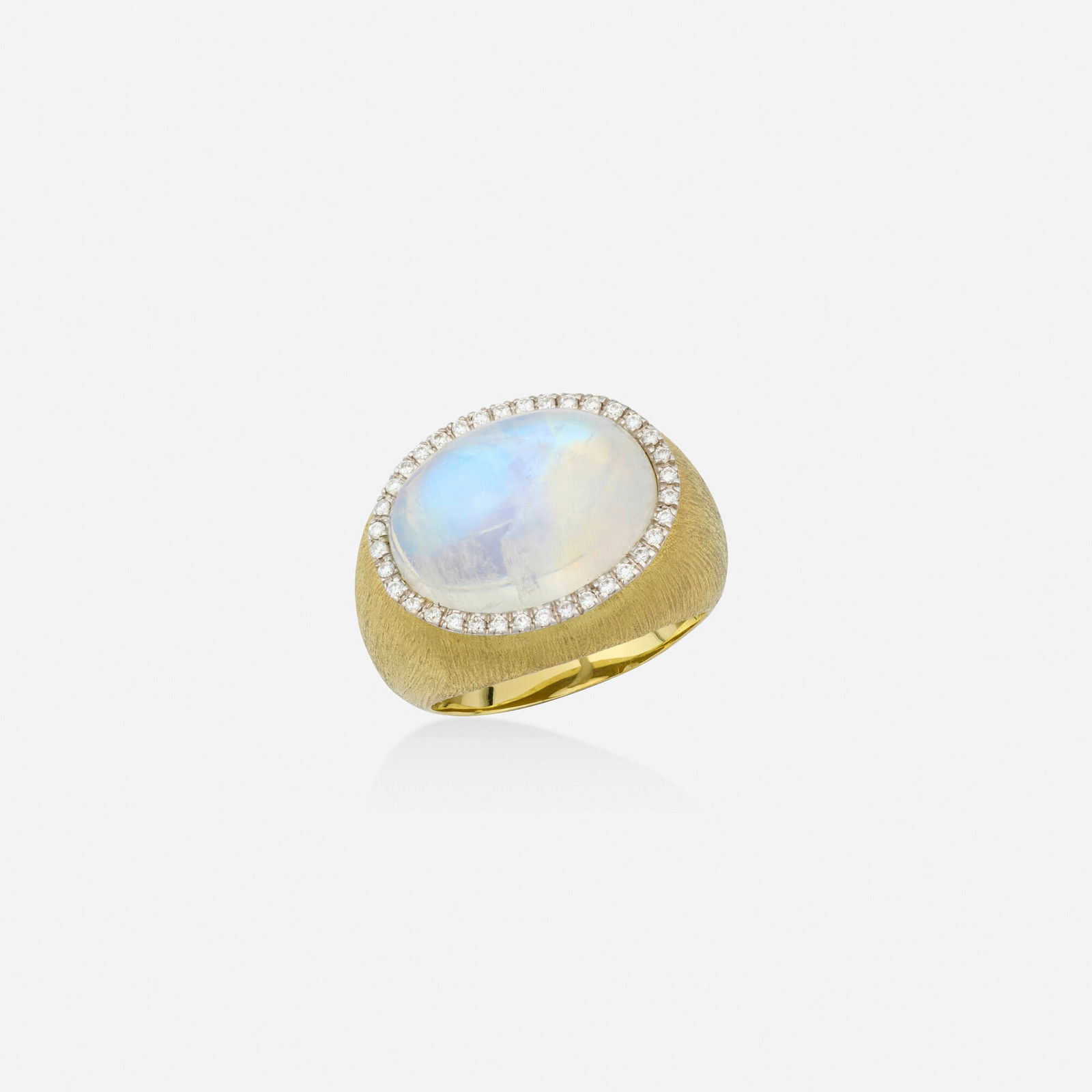 MAZ, Moonstone, diamond, and gold ring (1 of 3)