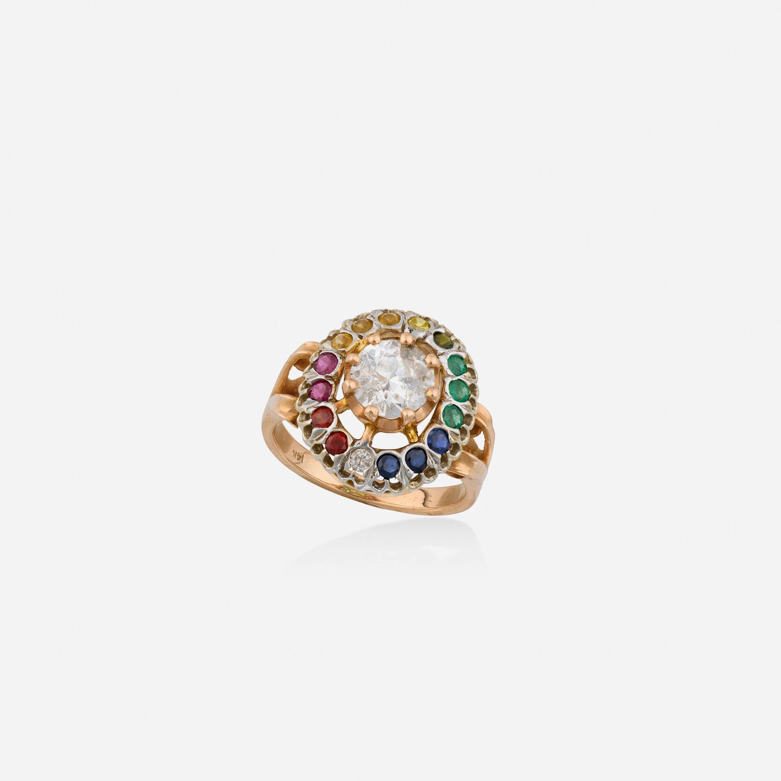 Multi-gem and diamond ring (1 of 2)