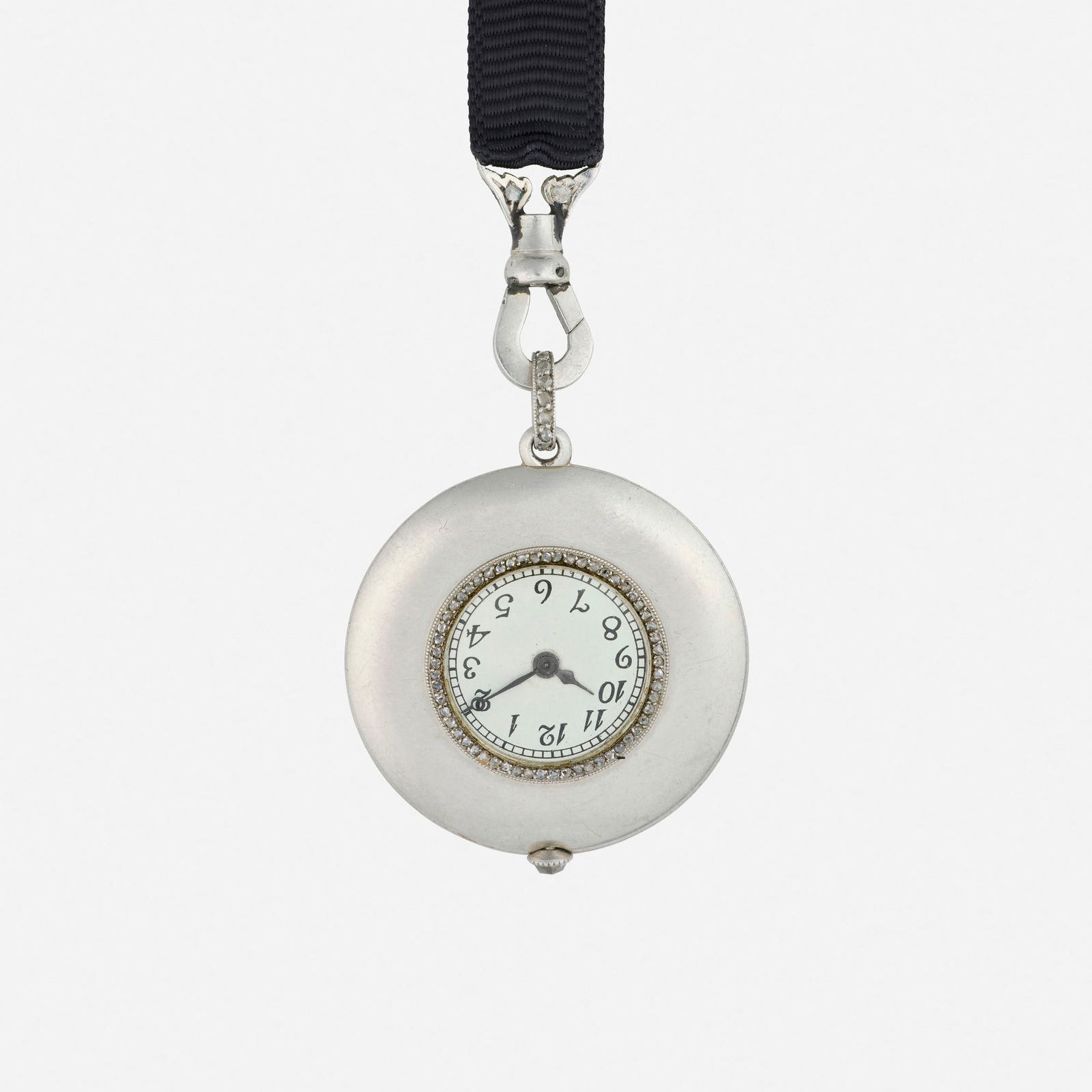 Edwardian, Diamond, platinum, and cord watch pendant necklace (1 of 3)