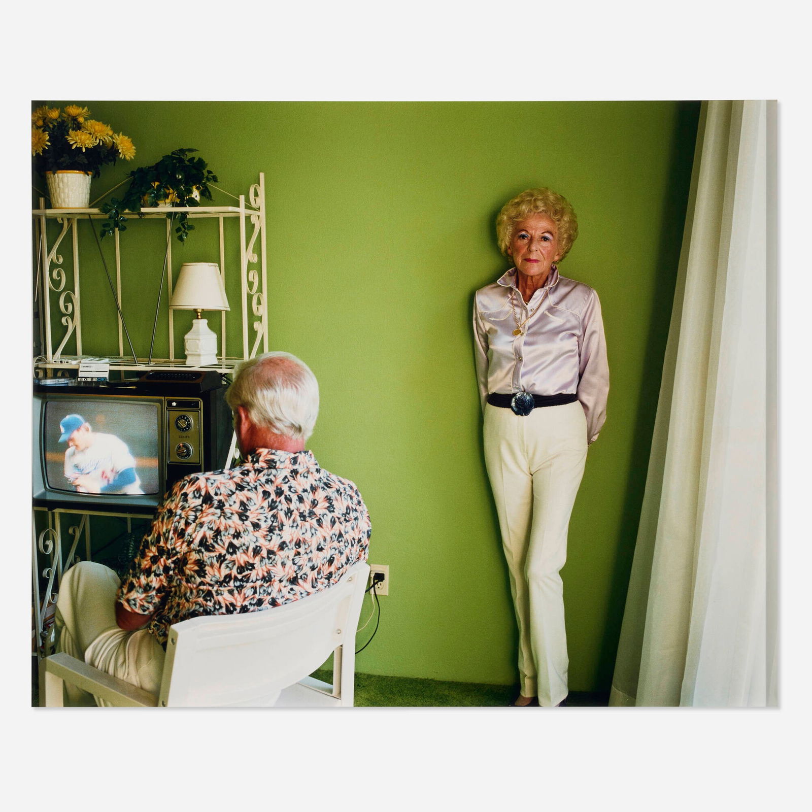 Larry Sultan, My Mother Posing for Me: Larry Sultan My Mother Posing for Me 1984 / printed laterC-print mounted to Sintra image: 18.625 h x 23 w in (47 x 58 cm) sheet: 19 h x 23.25 w in (48 x 59 cm) Signed to label to mount vers
