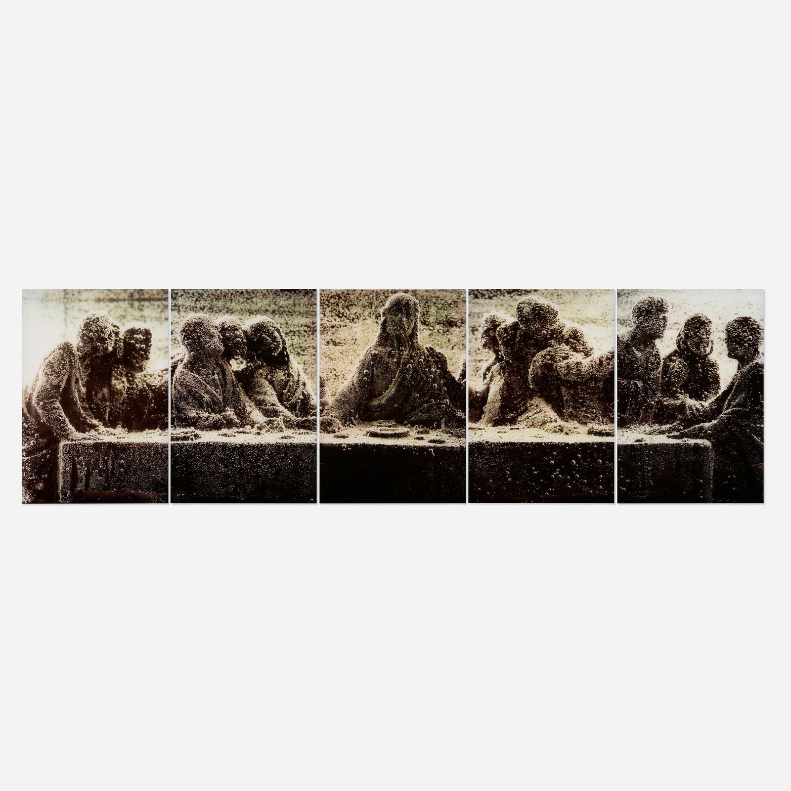 Andres Serrano, Black Supper I-V: Andres Serrano Black Supper I-V 1991Cibachrome print face-mounted to acrylic in five parts each: 40 h x 27.5 w in (102 x 70 cm) overall: 40 h x 137.5 w in (102 x 349 cm) Signed, titled and