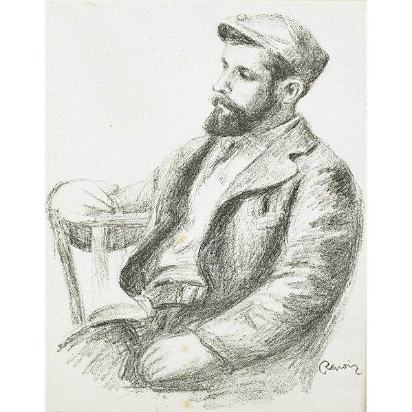 Pierre-Auguste Renoir (French, 1841-1919): Louis Valtat from Douze lithographies originales de Pierre-Auguste Renoir, ca. 1904; Lithograph (framed); Signed in the plate; From an edition of 950; 13" x 10" (sheet); Literature: Delteil/Stella 38;