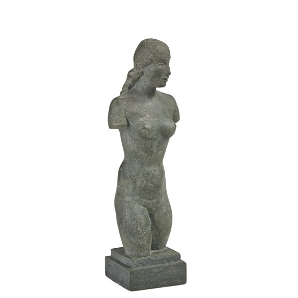 Robert Laurent (American, 1890-1970): Untitled (Female Nude); Cast stone; Signed "LAURENT"; 16" high; Provenance: Downtown Gallery, New York (label on bottom); Private Collection, New York