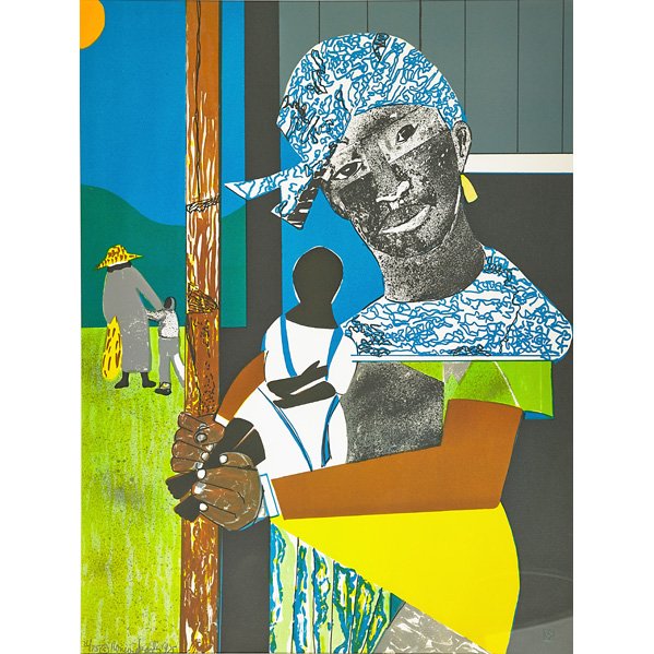Romare Bearden (American, 1911-1988): Come Sunday - Mother and Child, 1975; Lithograph in colors (framed); Signed, dated and numbered 36/75; 27 1/8" x 21" (sight); Provenance: Private Collection, New York