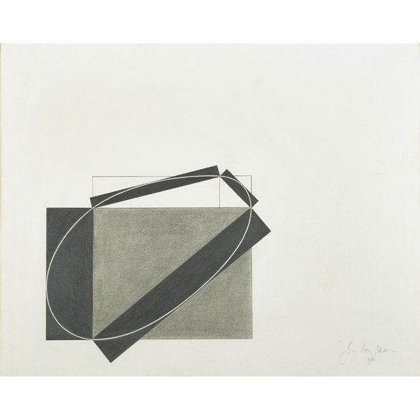 John Newman (American, b. 1952): Red Drawing, 1974; Graphite on paper (framed); Signed and dated; 16" x 20" (sheet)