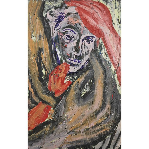 Kim Keever (American, b. 1955): P-121, 1983; Acrylic and wood on linen; Signed, dated and titled; 66" x 42 1/8"