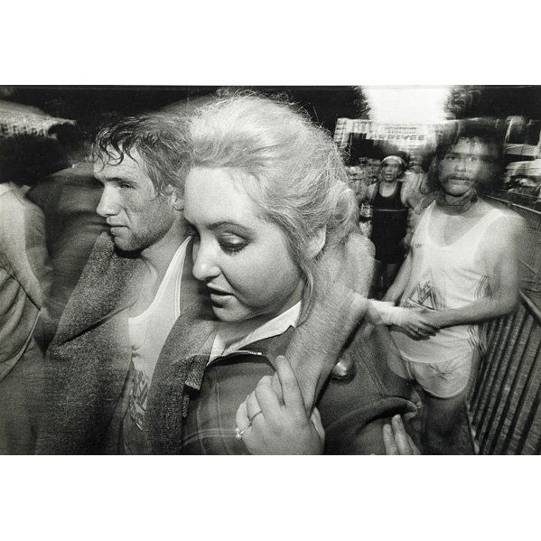 William Klein (American, b. 1928): Arrival Marathon, Paris, 1982; Gelatin silver print; Signed, dated and titled; 12 3/8" x 17 7/8" (image); 15 5/8" x 19 3/8" (sheet)