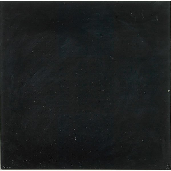 Ad Reinhardt (American, 1913-1967): Untitled (N.Y. Intl), 1966; Screenprint on Plexiglas (framed); Initialed and numbered 21/225; 12" x 12"; Publisher: Tanglewood Press, New York; Provenance: Nohra Haime Gallery, New York (label on vers