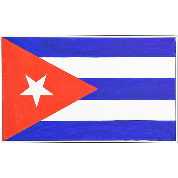Emilio Sánchez (Cuban/American 1921-1999): Untitled (Cuban Flag); Oil on canvas (framed); 47 7/8" x 28"; Provenance: Private Collection, New York