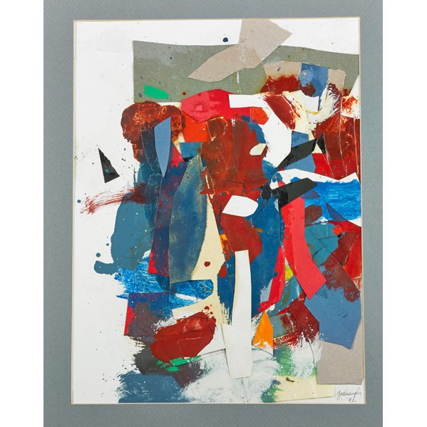 Robert Goodnough (American, 1917-2010): Abstract Self Portrait, 1992; Acrylic, oil and collage on paper (framed); Signed and dated; 15 1/2" x 11 1/2" (sight); Exhibition: Andre Emmerich Gallery, New York; Provenance: The artist; Private Col