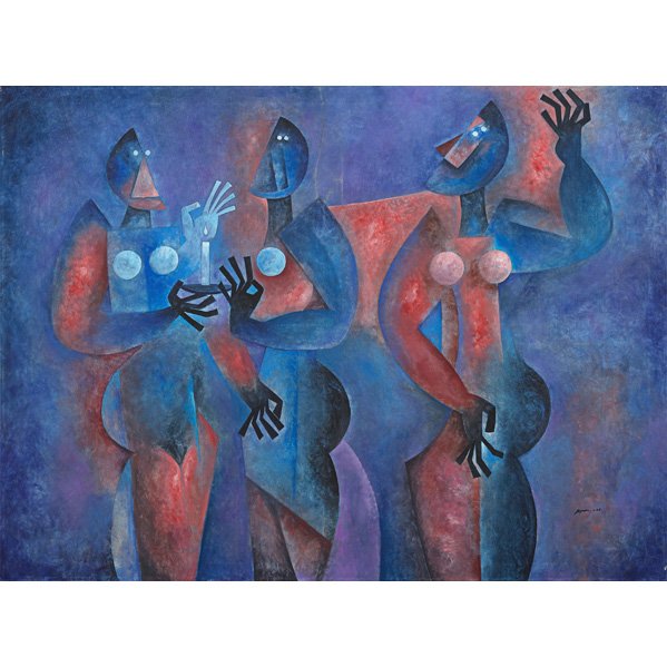 Byron Galvez (Mexican, 1941-2009): Untitled, 2000; Oil on canvas; Signed and dated; 47 1/8" x 63"; Provenance: Private Collection