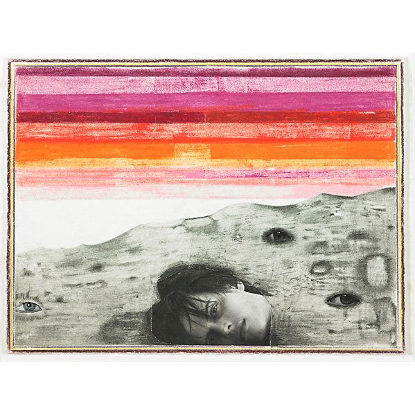 David Dupuis (American, b. 1959): Two works of art: Tear Off Your Own Head, 2007; Colored pencil, graphite and collage on paper (framed); 5 1/2" x 7 1/2" (sheet); Untitled, 2007; Colored pencil, graphite and collage on paper (framed);