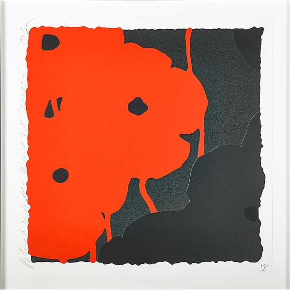 Donald Sultan (American, b. 1951): Red and Black, 2007; Screenprint in colors (framed); Signed, dated, titled and numbered 12/75; 24 1/8" x 24" (sheet); Publisher: Lococo Fine Art; Provenance: Private Collection, New York