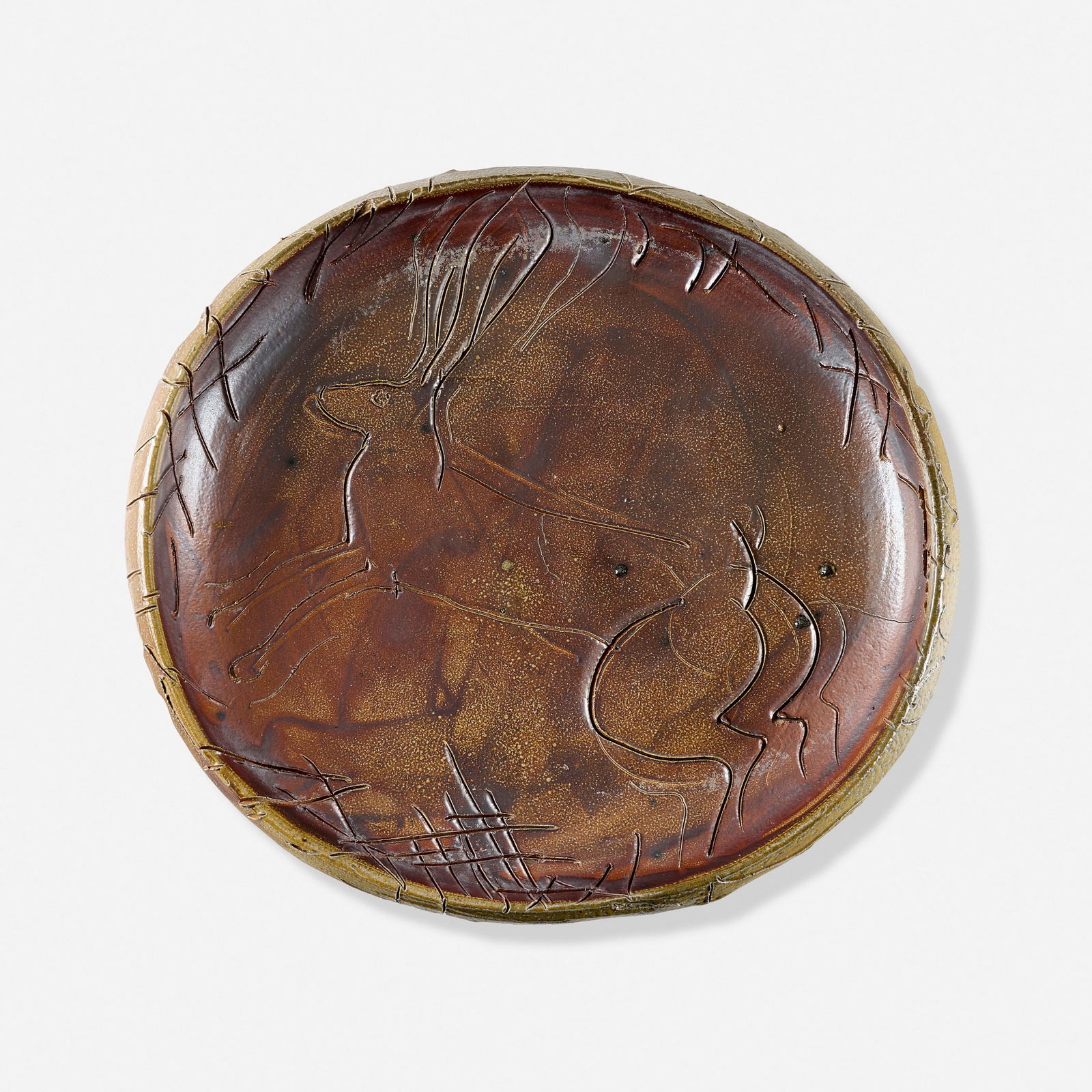 Ken Ferguson, Wall-hanging charger with hare (1 of 4)