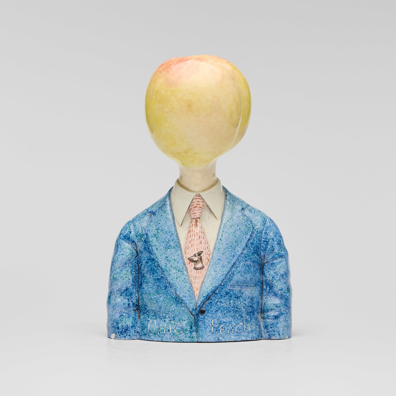 Jack Earl, Ohio Peach: Jack Earl Ohio Peach 1979glazed porcelain 10.25 h x 6.5 w x 5 d in (26 x 17 x 13 cm) Incised signature and date to reverse 'Jack Earl Lakeview Ohio 1979' and titled to front 'Ohio Peach'.