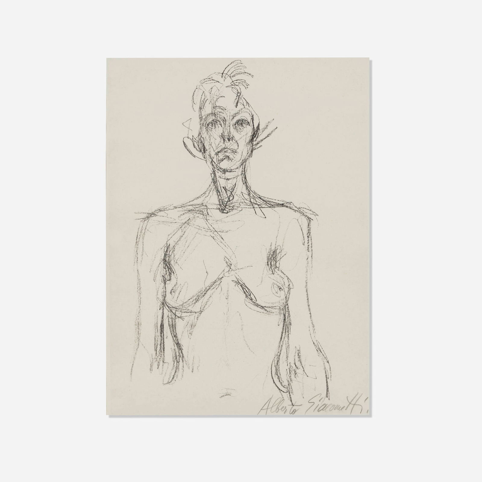 Alberto Giacometti, Bust of a nude: Alberto Giacometti Bust of a nude 1961lithograph 15 h x 11 w in (38 x 28 cm) Signed to lower right 'Alberto Giacometti'. This work is likely a unique proof before the edition of 150 published